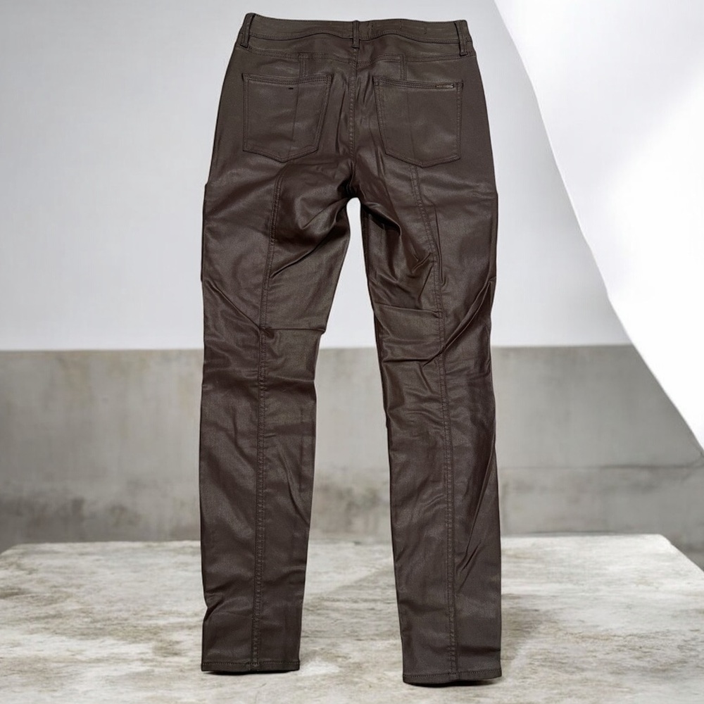 WHBM Women’s Brown Cargo Leather Look Jeans - Picture 2 of 8